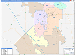 Hanford-Corcoran Metro Area Wall Map Color Cast Style 2026